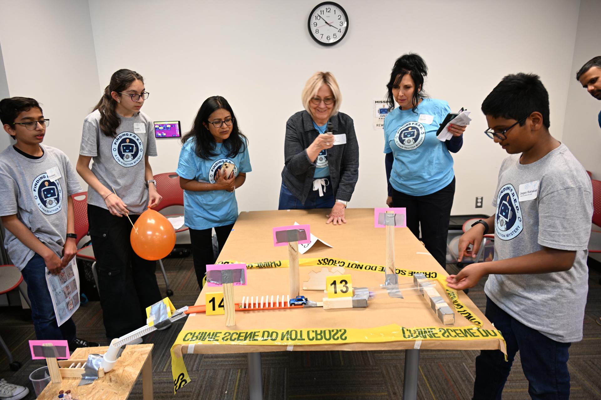 students participating in the Finding F.R.E.D. STEAM Hackathon